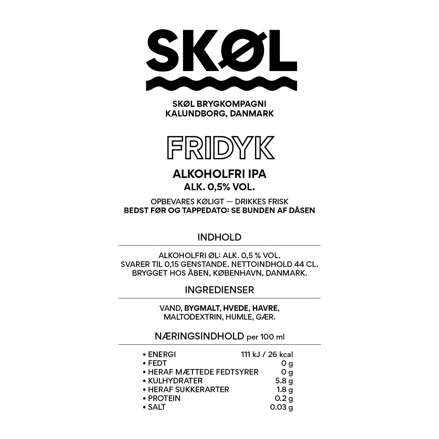 FRIDYK - Alkoholfri IPA - Alk. 0,5% vol. - 44 cl.