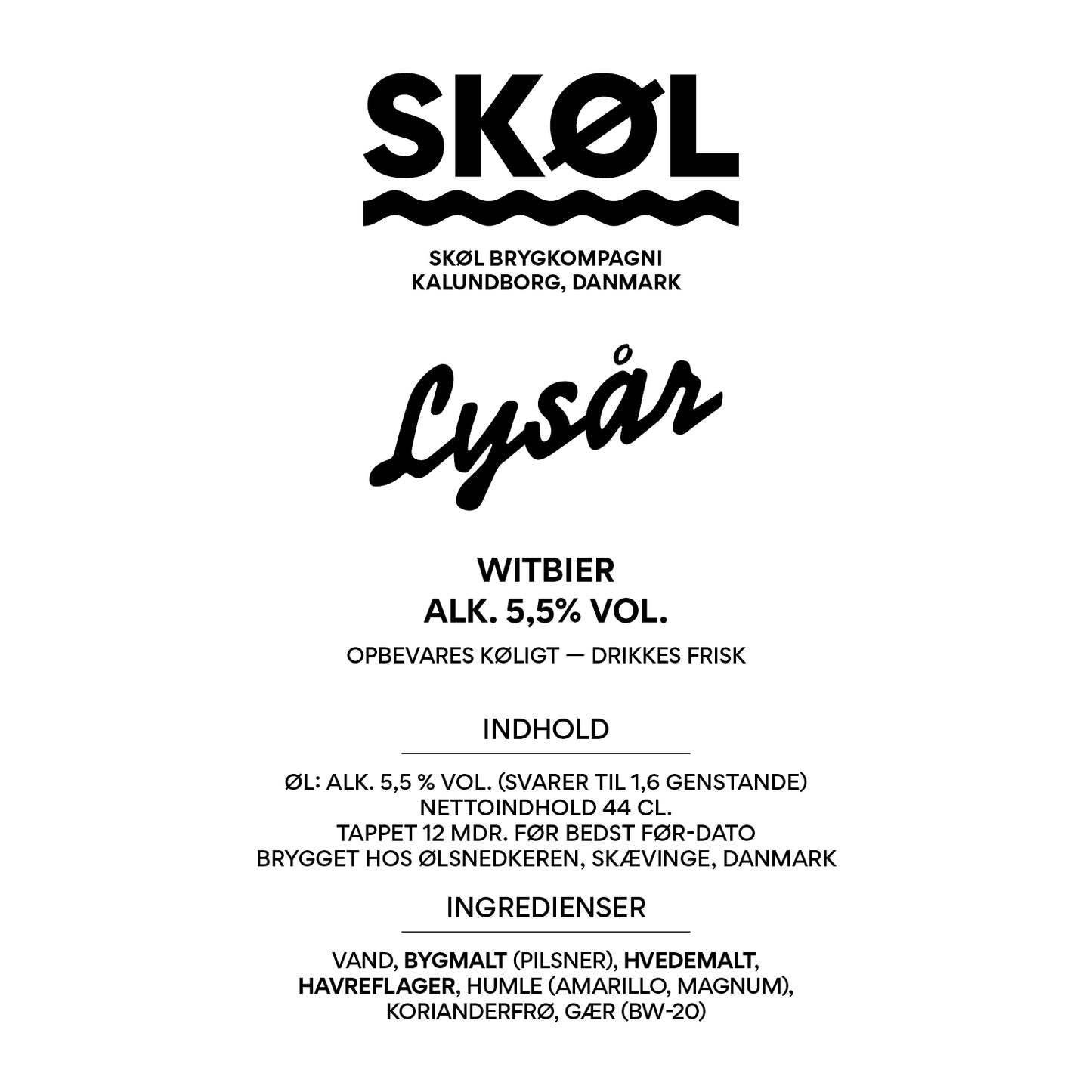 LYSÅR - Witbier - Alk. 5,5 % vol. - 44 cl.