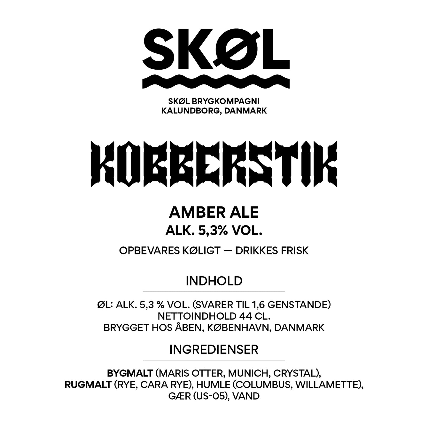 KOBBERSTIK - Amber Ale - Alk. 5,3 % vol. - 44 cl.
