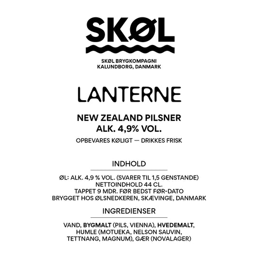 LANTERNE - New Zealand Pilsner - Alk. 4,9 % vol. - 44 cl.