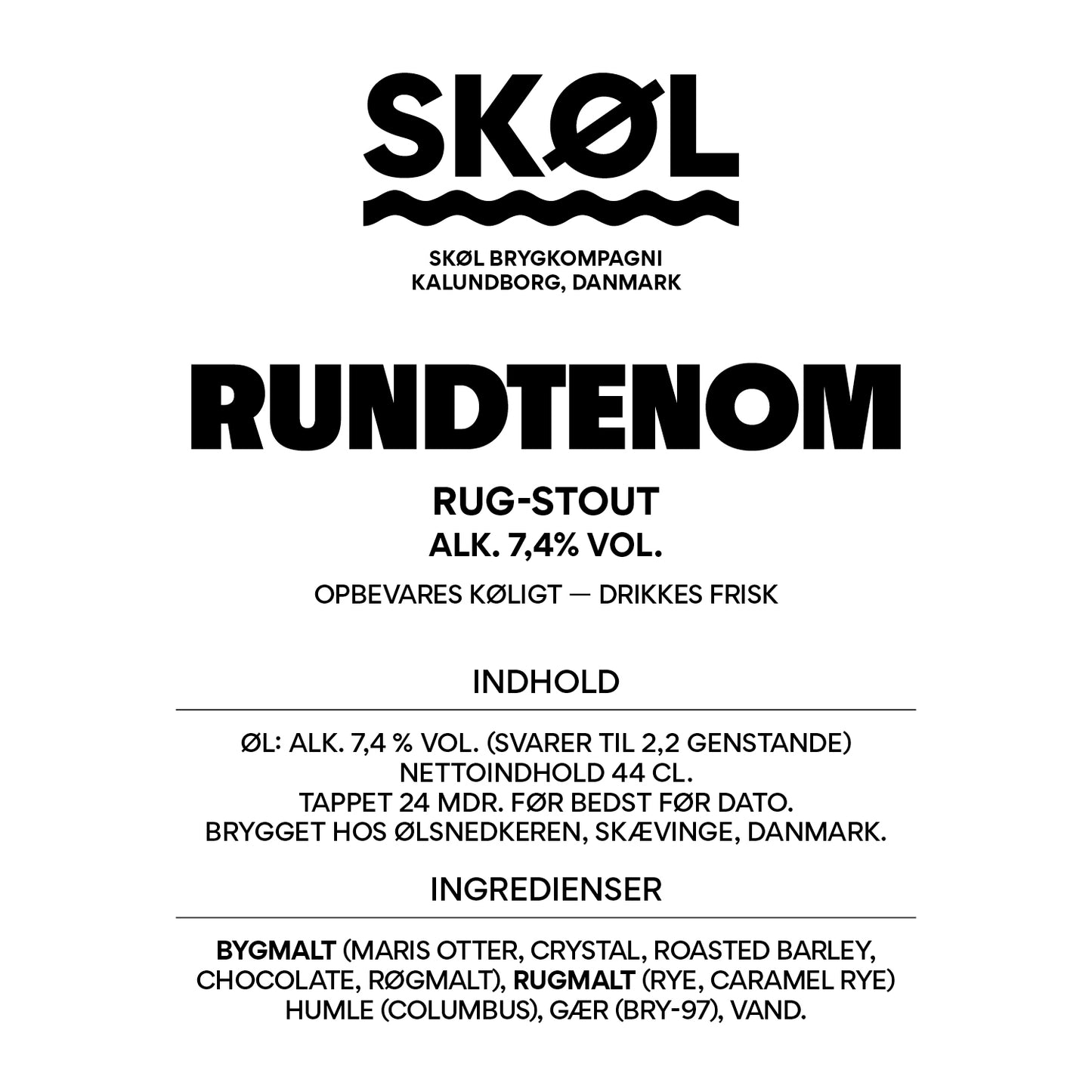 RUNDTENOM - Rugstout - Alk. 7,4 % vol. - 44 cl.