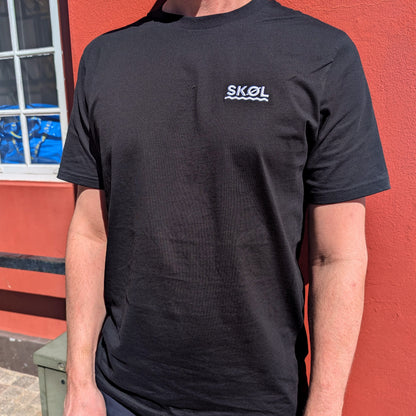 T-SHIRT, sort, broderet