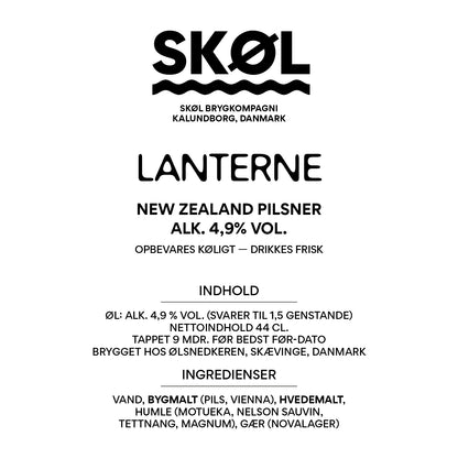 LANTERNE - New Zealand Pilsner - Alk. 4,9 % vol. - 44 cl.